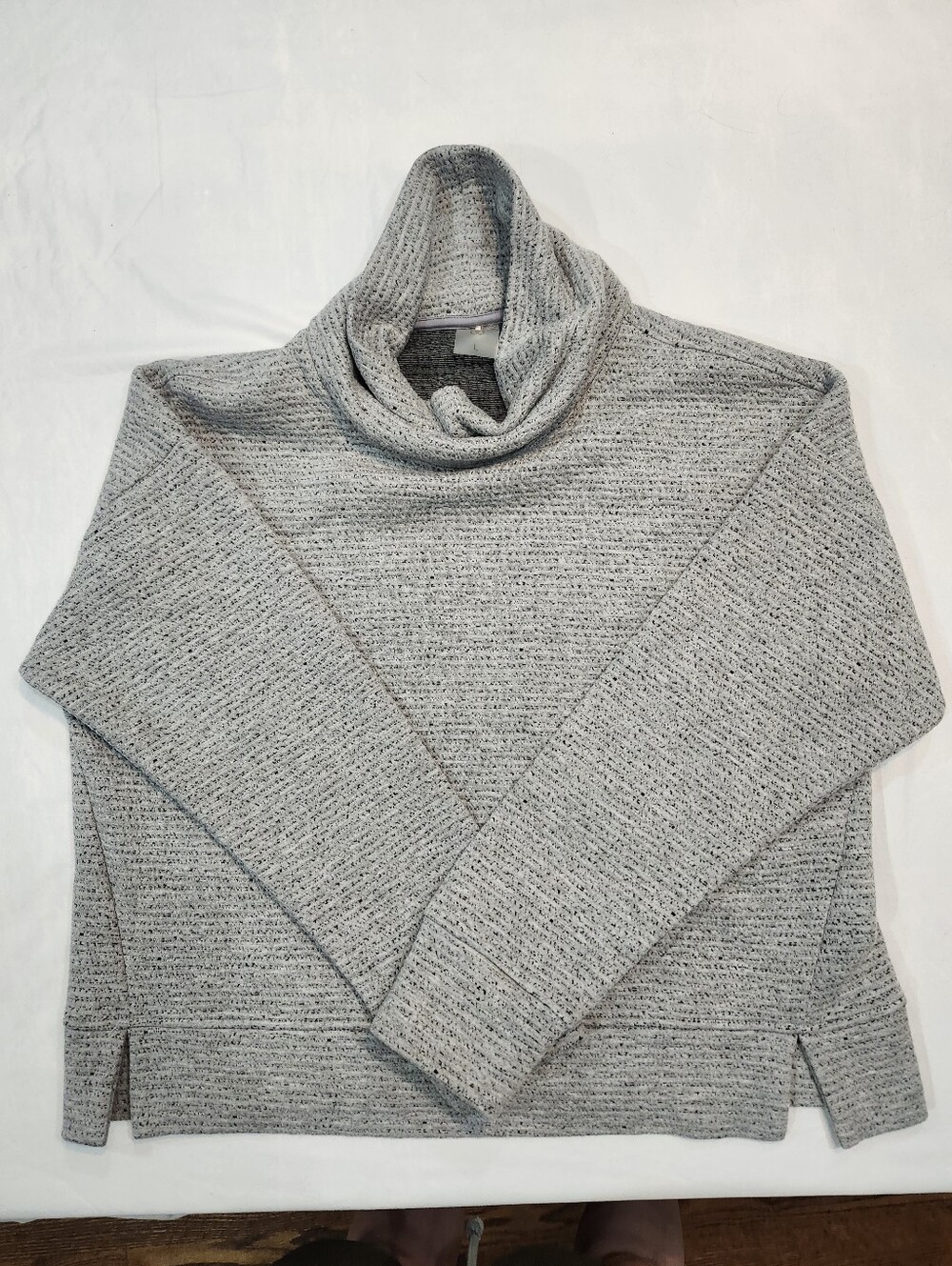 Cozy Light Gray Cowl Neck Sweater for Women